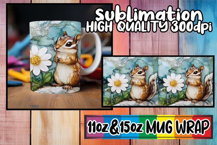 Radiant hearts 11oz 15oz sublimation wrap, Animals example image 1