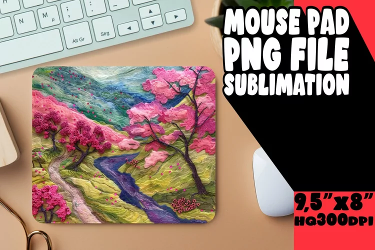 Detailed 3D Landscape Mouse Pad for Sublimation
