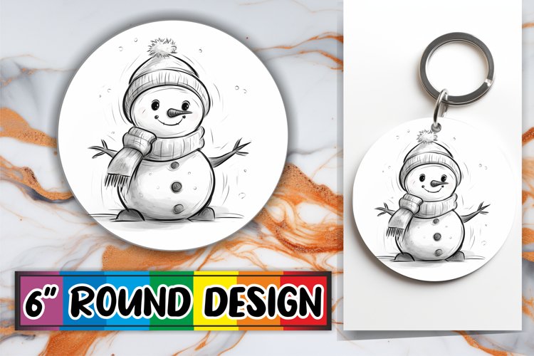 Yuletide Snowman Elegance for Circle Ornaments example image 1