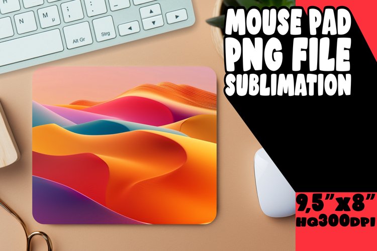 Sublimation Mouse Pad with Vibrant Gradient Patterns