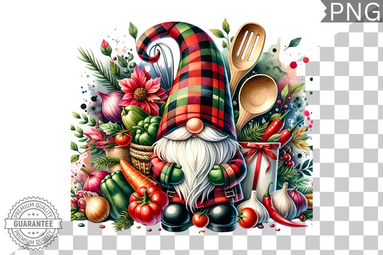 Christmas kitchen Gnome Sublimation - Clipart PNG Design