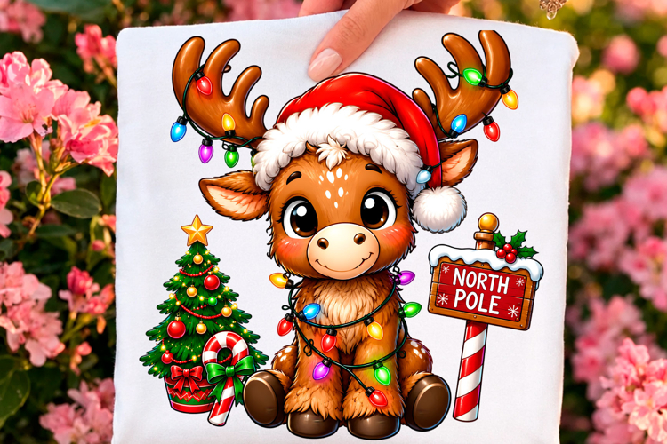 Cute Christmas Reindeer PNG