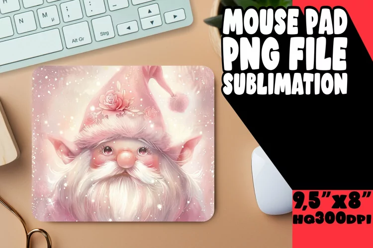 Magical Gnome Mouse Pad Design Sublimation PNG