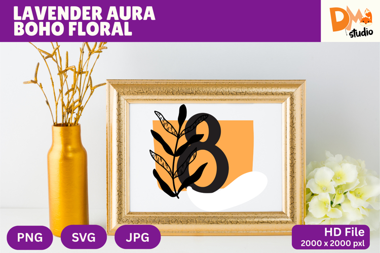 Lavender Aura Boho Floral Monogram