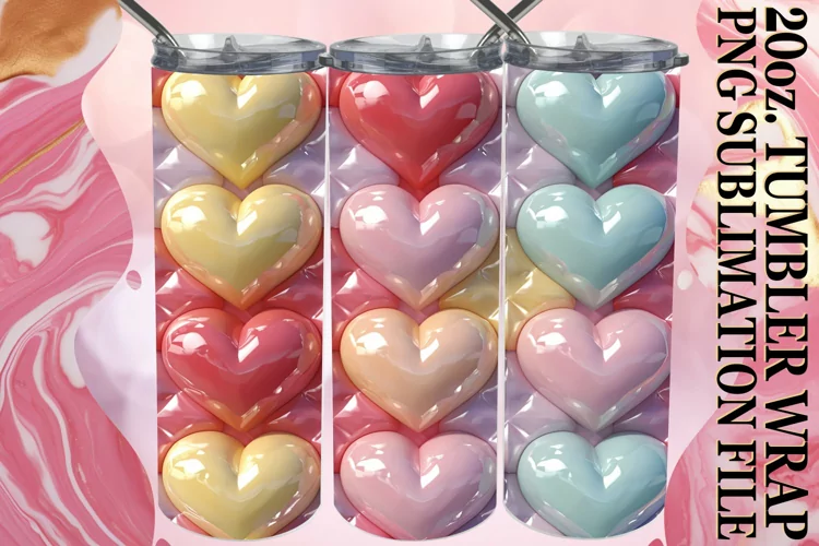 Heartful Valentine Tumbler Sublimation