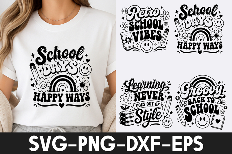 Retro Back To School Quotes T Shirt Design SVG PNG
