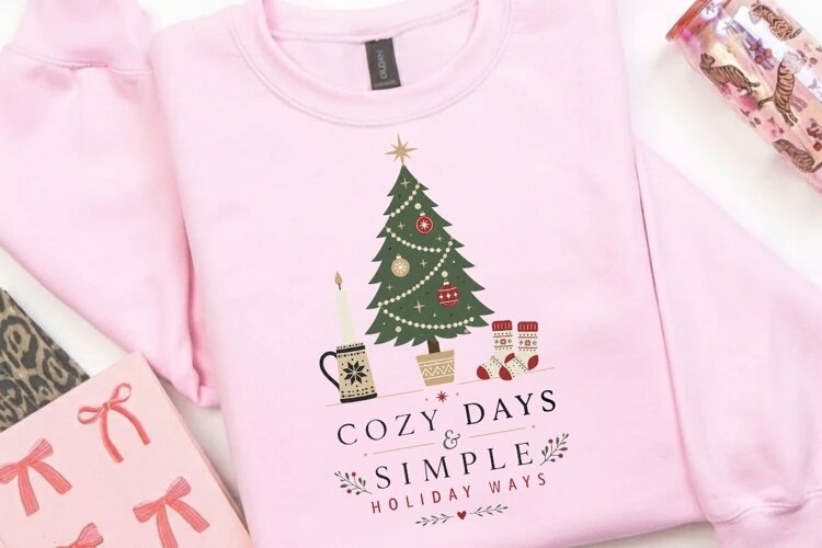 Cozy Days Simple Holiday Ways PNG Sublimation Design example image 1