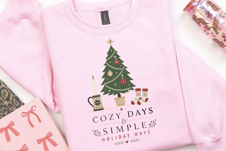 Cozy Days Simple Holiday Ways PNG Sublimation Design