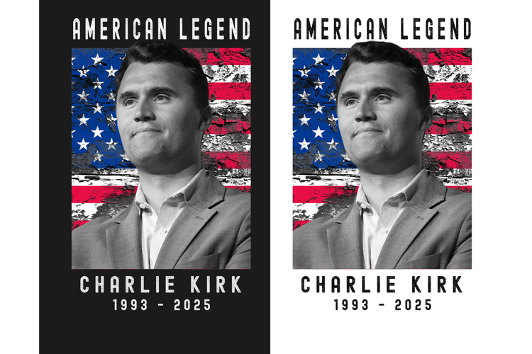 Charlie Kirk PNG American Legend T Shirt Design Sublimation example image 1