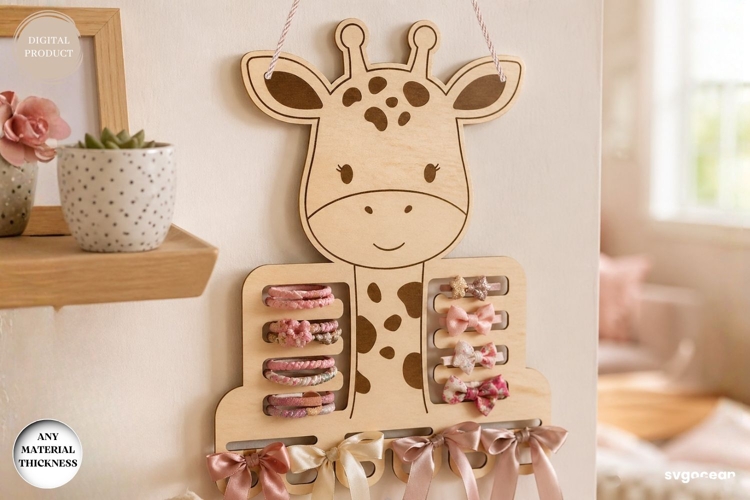 Giraffe Hair Bow Holder Laser Cut | Hair Bow Hanger | SVG