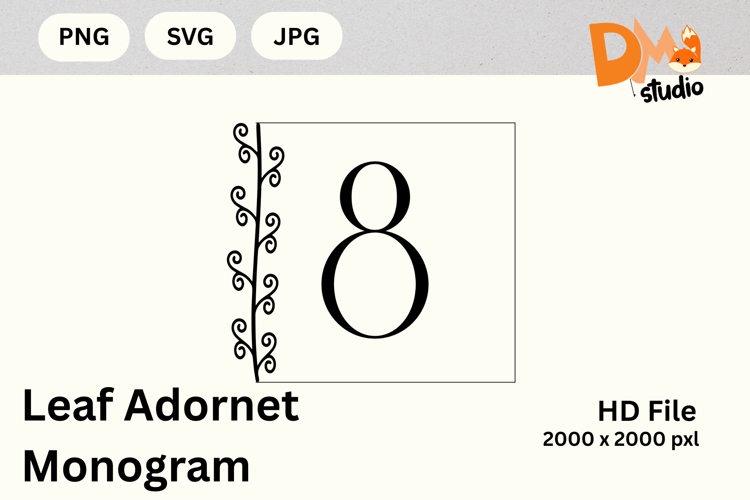 Leaf Monogram Svg Image 22