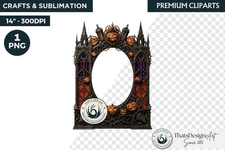 Harvest of Haunts Halloween Gothic Frame PNG Clipart