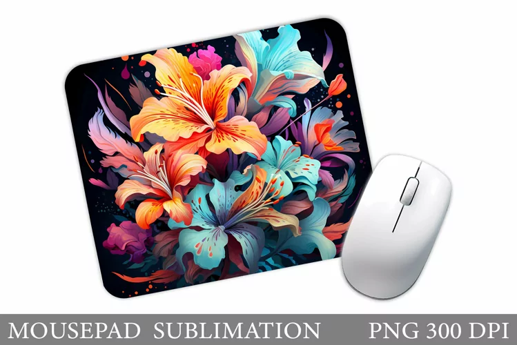 Flowers Mouse Pad Sublimation. Flowers Mouse Pad Design