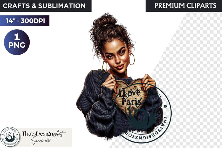 French Girl Clipart PNG, French woman, I love Paris Clipart