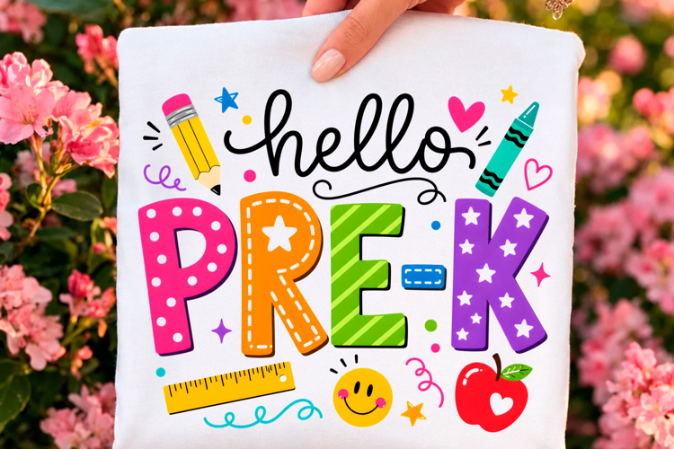 Hello Pre-K School Supplies PNG