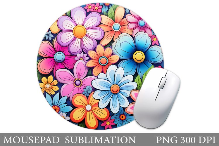 Flowers Mouse Pad Design. Flowers Mouse Pad Sublimation example image 1