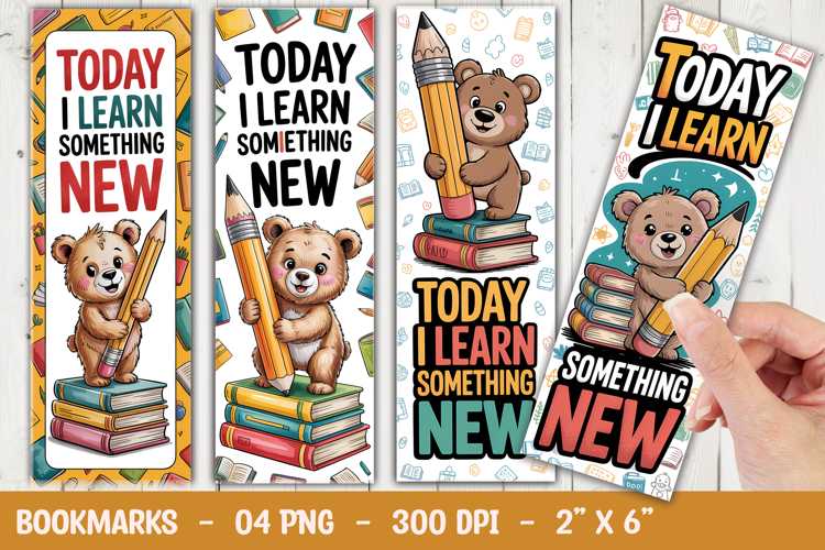 Bear Back to School Bookmark Sublimation