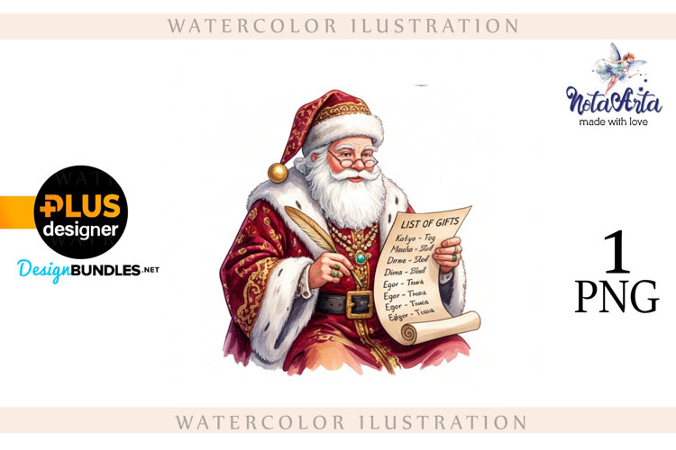 Christmas Santa in Elegant Attire example image 1