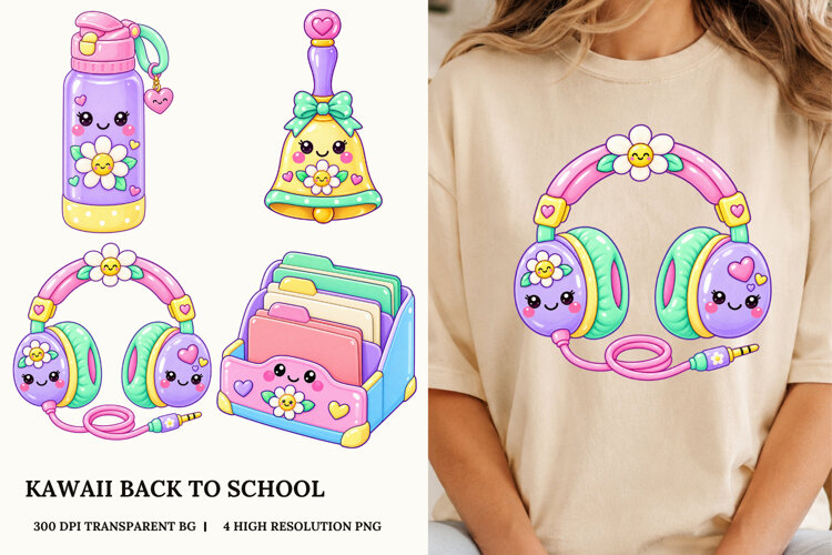 Kawaii Back to School PNG example image 1