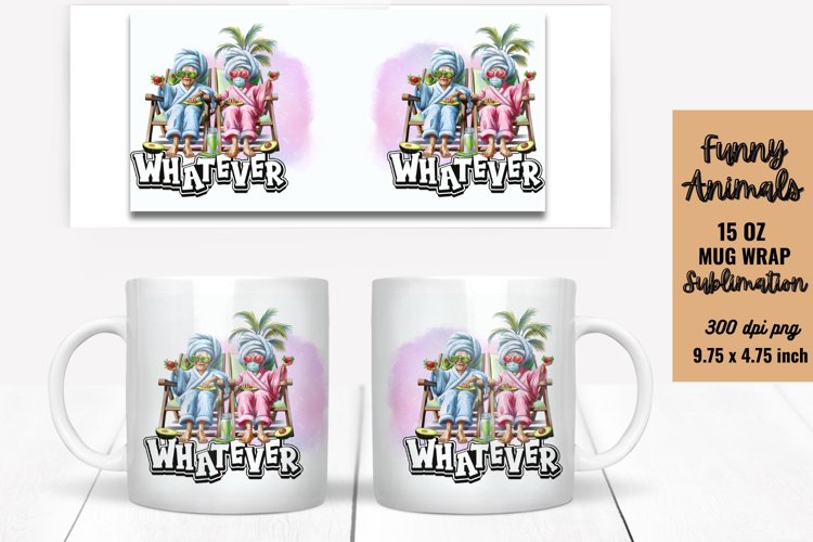 Funny Animals Mug Wrap Sublimation, Mug Wrap PNG example image 1