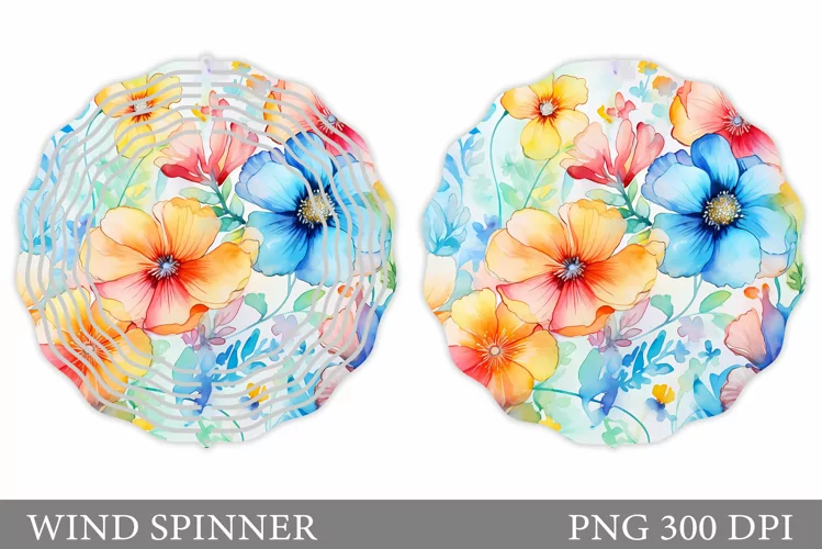 Flowers Wind Spinner Design. Flowers Wind Spinner Template
