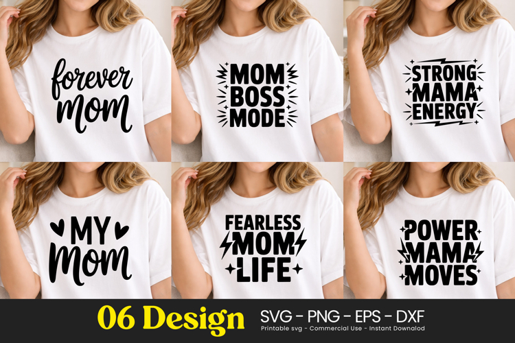Mom Boss Strong Fearless Quotes SVG PNG
