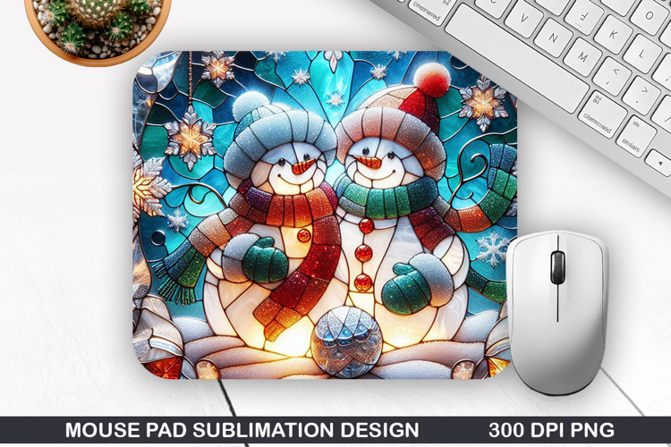 Snowman Mouse Pad Sublimation, Christmas Mouse Pad PNG
