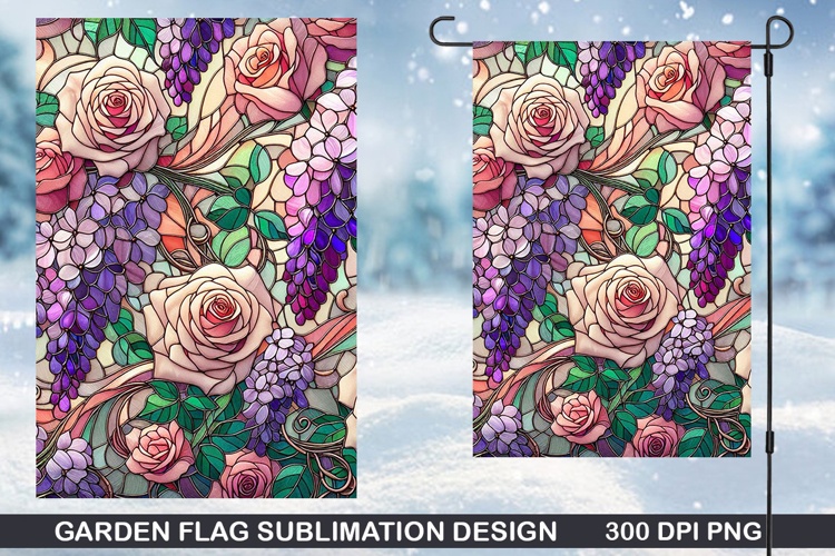 Flowers Garden Flag Sublimation| Summer Garden Flag PNG