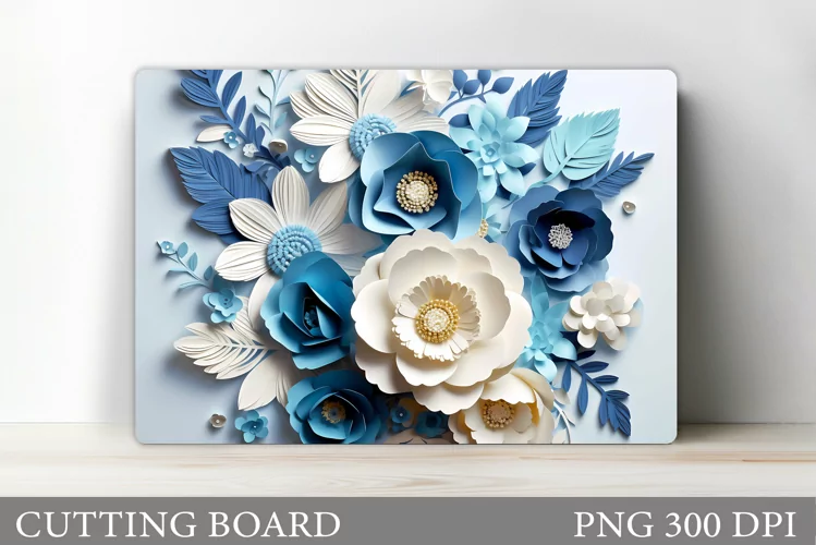 3D Flowers Cutting Board. Kitchen Cutting Board Sublimation