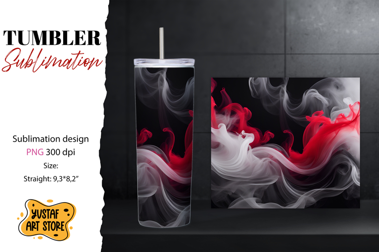 Abstract tumbler wrap. Color smoke sublimation design example image 1