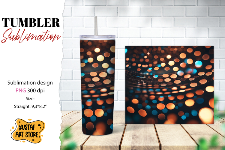 Abstract tumbler wrap. Orbital glow sublimation design