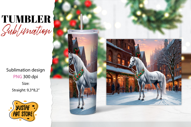 Christmas tumbler sublimation.Horse tumbler