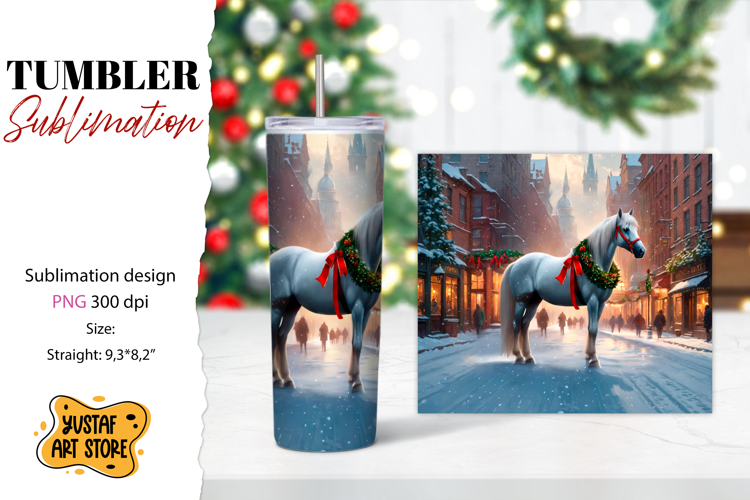 Christmas tumbler sublimation.Horse tumbler