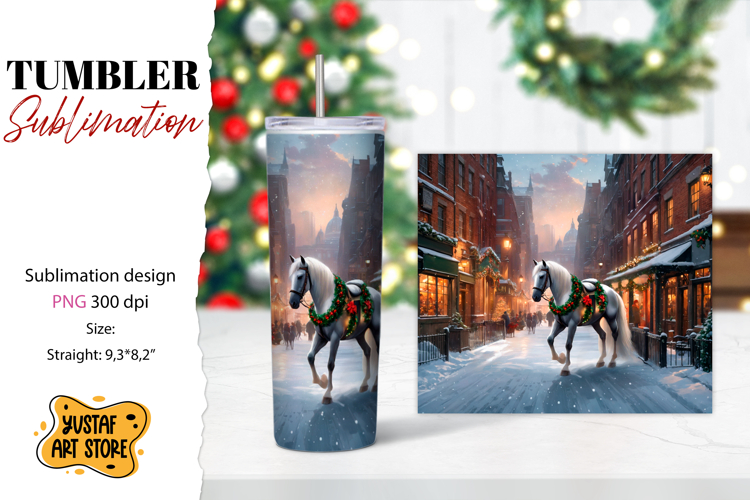 Christmas tumbler sublimation.Horse tumbler