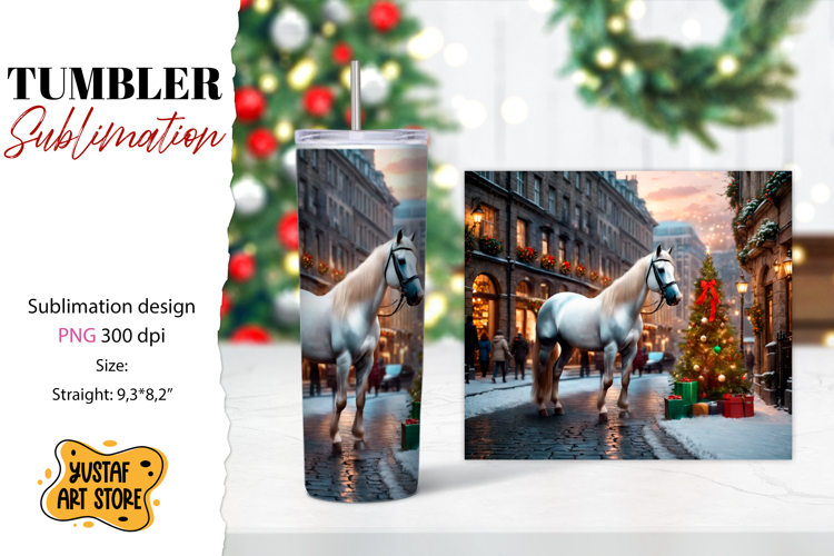 Christmas tumbler sublimation.Horse tumbler