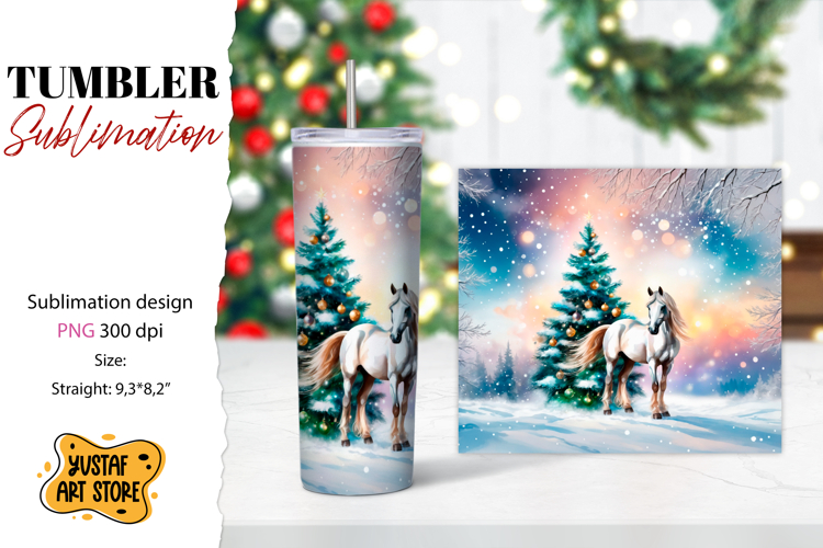 Christmas tumbler sublimation.Horse tumbler