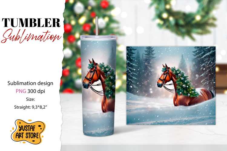 Christmas tumbler sublimation.Horse tumbler