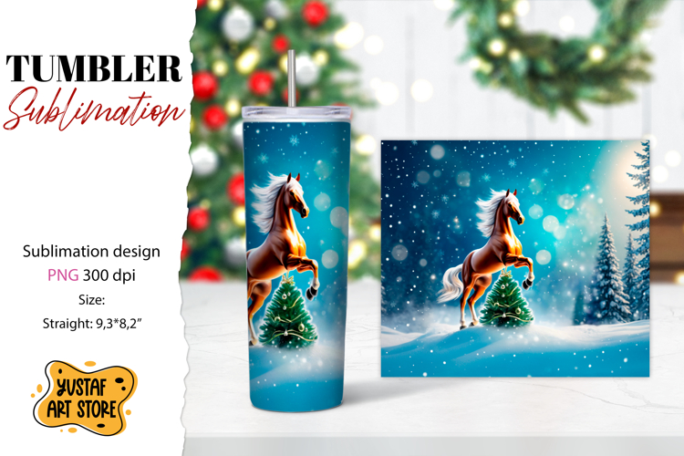 Christmas tumbler sublimation.Horse tumbler