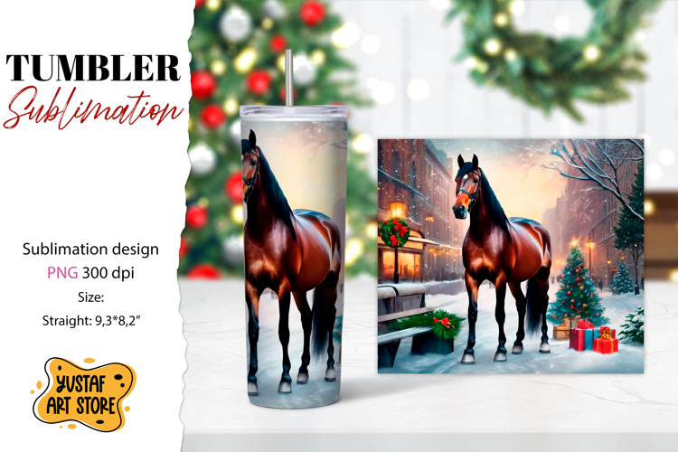 Christmas tumbler sublimation.Horse tumbler