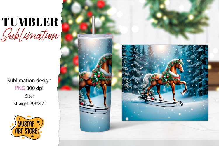 Christmas tumbler sublimation.Horse tumbler