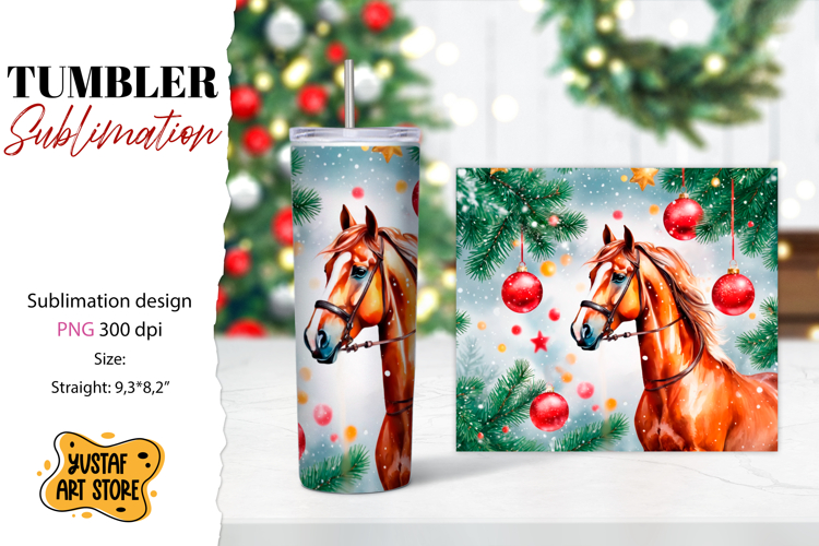 Christmas tumbler sublimation.Horse tumbler