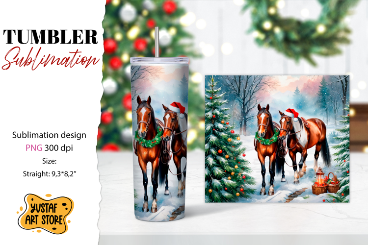 Christmas tumbler sublimation.Horse tumbler