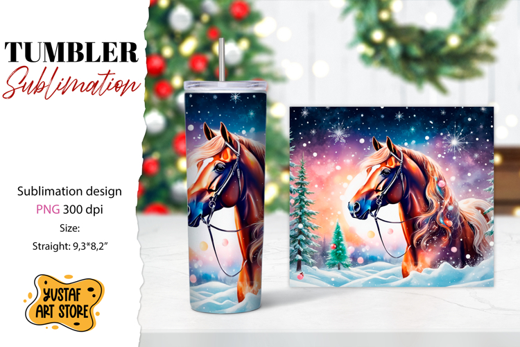 Christmas tumbler sublimation.Horse tumbler
