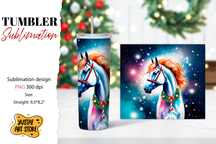 Christmas tumbler sublimation.Horse tumbler