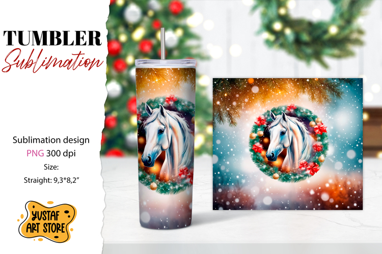 Christmas tumbler sublimation.Horse tumbler