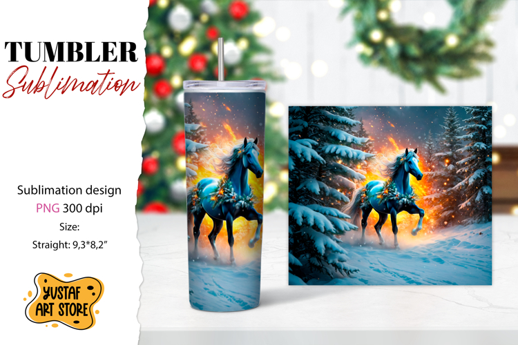 Christmas tumbler sublimation.Horse tumbler