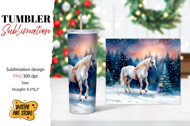 Christmas tumbler sublimation.Horse tumbler