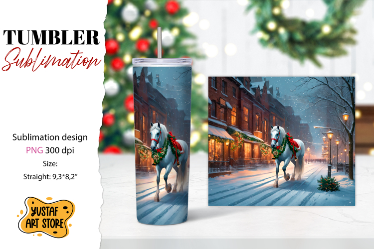 Christmas tumbler sublimation.Horse tumbler