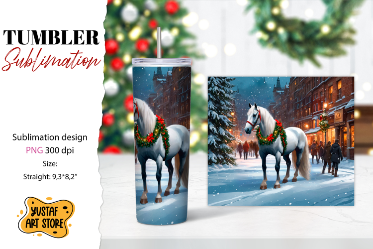 Christmas tumbler sublimation.Horse tumbler