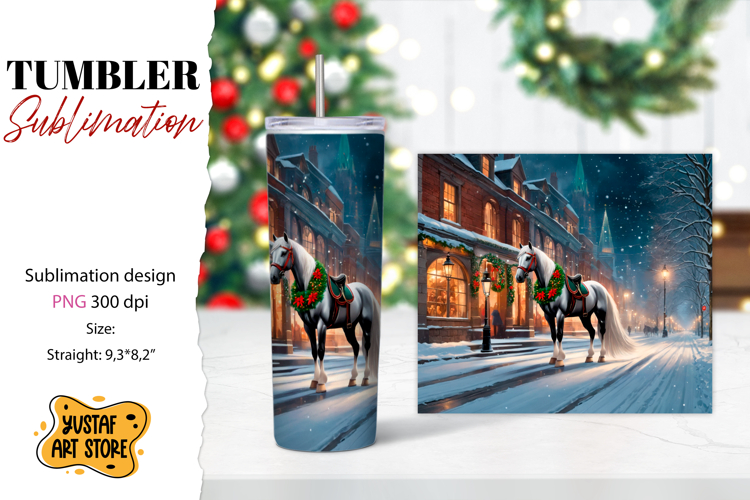 Christmas tumbler sublimation.Horse tumbler
